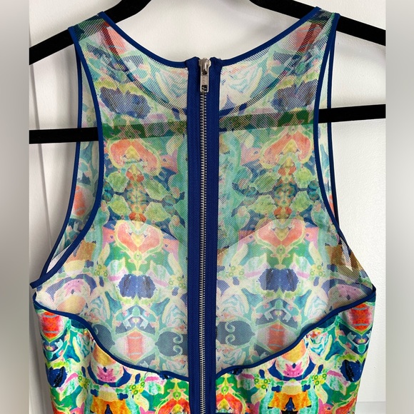 NWOT Milly Kaleidoscope Cotton Sateen Mesh Racer Dress Sz 8 - Picture 4 of 4